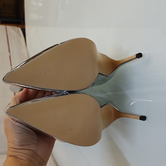 Arqa Silver Knee High Sexy Pointed Toe Boots Size 8 - Picture 8 of 15